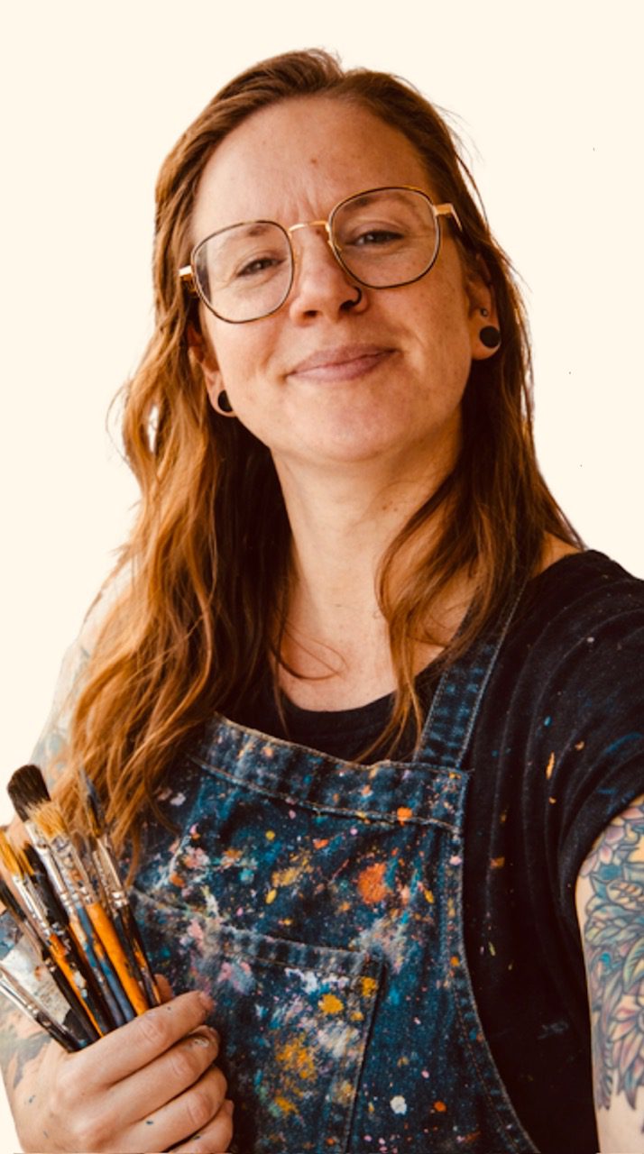 Künstlerin am Atelier